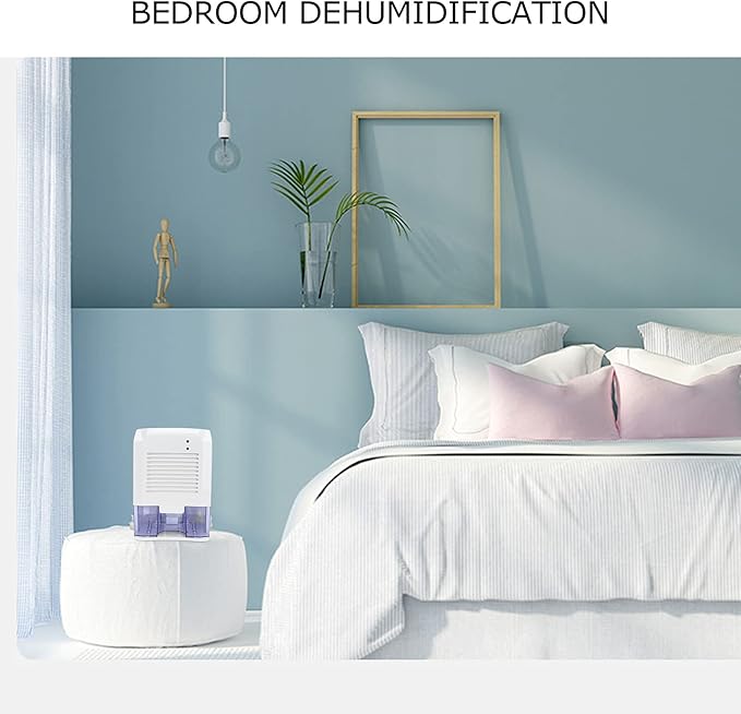 Small Portable Dehumidifier, ABS Silent Energy Saving Automatic Shutdown Large Air Outlet Dehumidifier for 5 to 15㎡ Closets Cabinets Trailers Garages