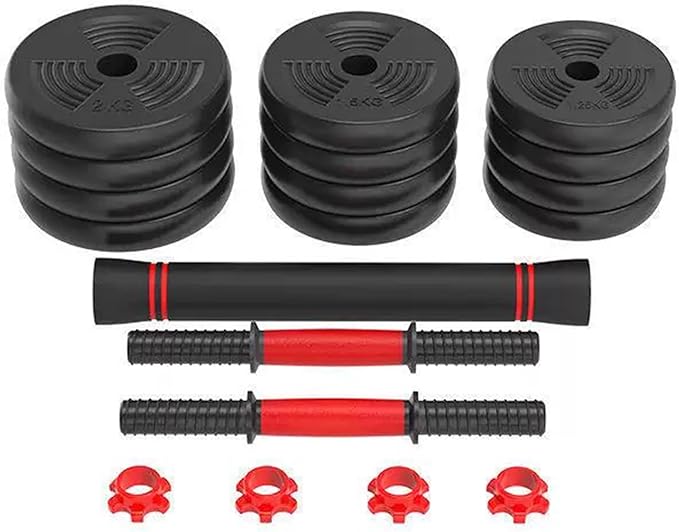 Adjustable Dumbbell Set, 5-44 lbs Free Weight Set with Connector for Barbell, Dumbbells, Push-Up Options, Fitness Exercises for Home Gym Suitable Men/Women-FlexoryFit