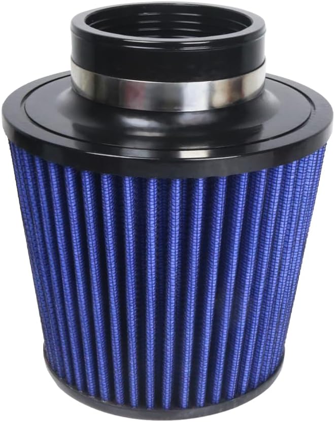 Kyostar 3 Inch 76mm Cold Air Intake Filter Cone Universal Carbon Fiber Replacement High Flow Dry Air Filter Black