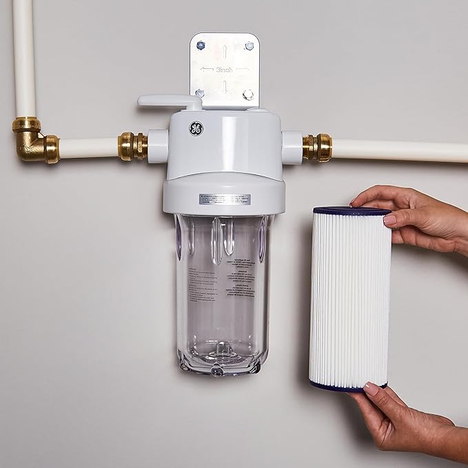 GE FXHSC Whole House Water Filter, Replacement for Water Filtration System, NSF Certified: Reduces Sediment, Rust & Other Impurities, Replace Every 3 Months for Best Results, 1 Filter