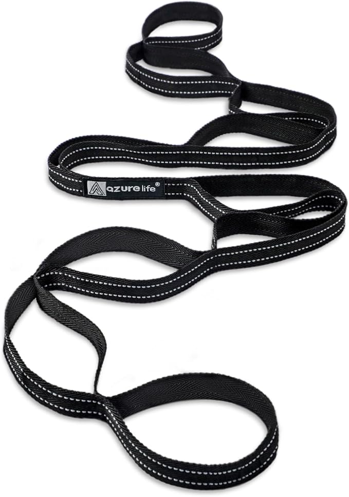 Premium Durable Stretch Straps with Loops, Stretching Strap for Physical Therapy, Multi-Loop Yoga Strap Fitness Exercise Strap for Yoga, Pilates, Dance, Flexibility&Exercise-FlexoryFit