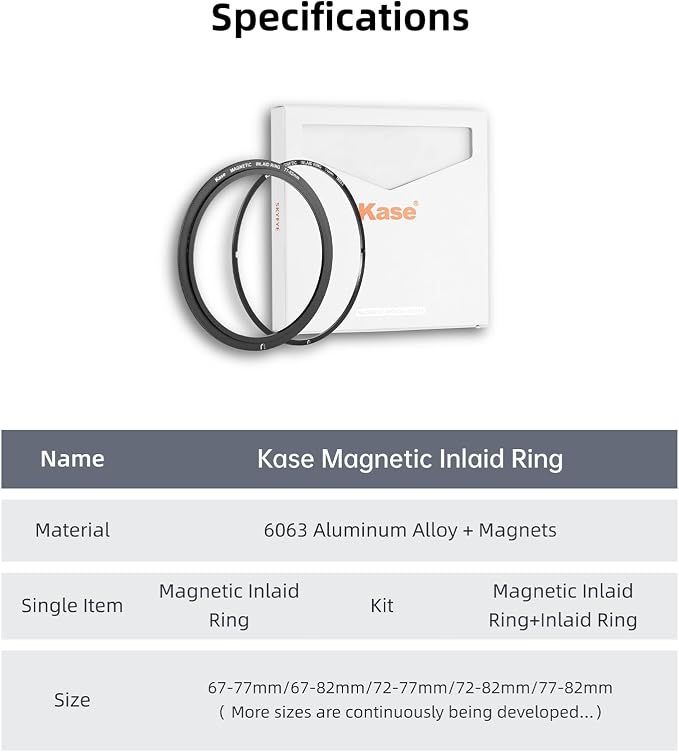 Kase 95mm Magnetic Screw in Adapter Ring Kit, Brass Magnetic to Threaded Filter - Image 6