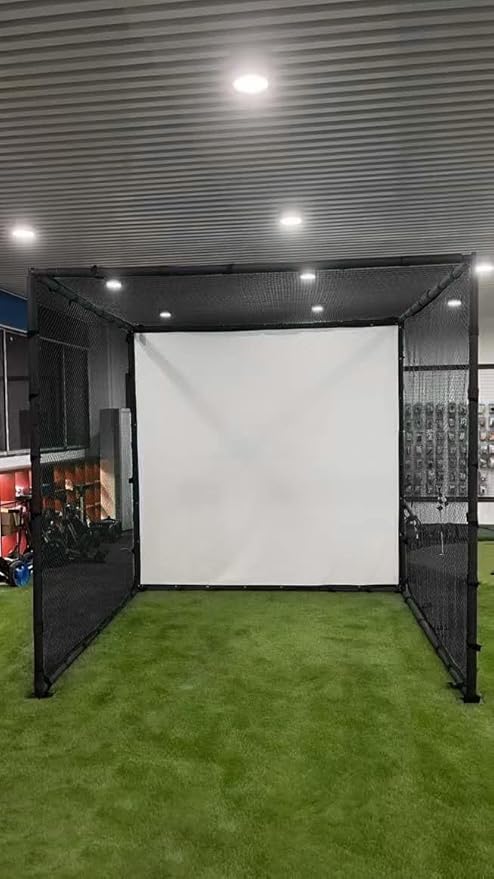 YUNIC Golf Driving Cage with Metal Frame - Choose Standard Hitting Target or Simulator Impact Screen