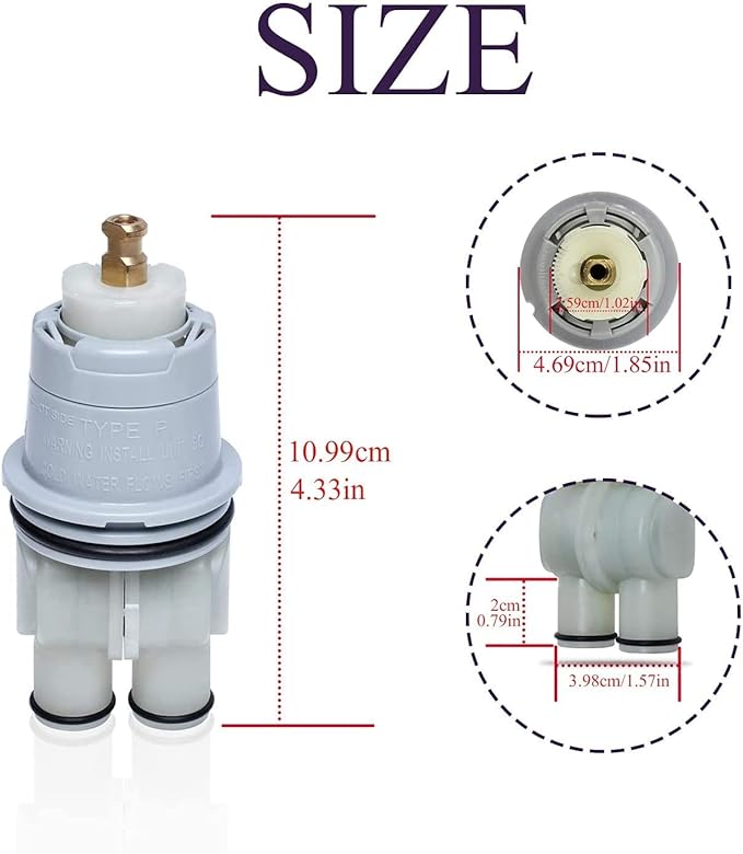 RP46074 Shower Universal Valve Cartridge Assembly for Delta Shower and Tub 13/14 Series Faucet, Replacement Part for Delta Monitor Cartridge, 2 Packs