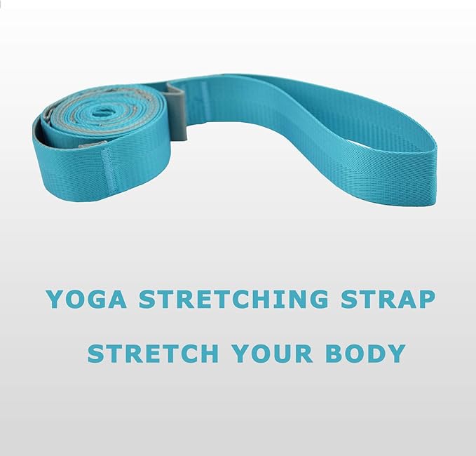 SANKUU Yoga Straps Stretching Strap with 12 Loops Workout Poster, Straps for Stretching Physical Therapy Equipment Long Stretch Out Bands for Exercise, Pilates and Gymnastics for Women Men-FlexoryFit