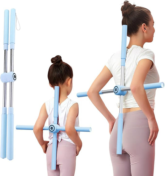Yoga Stick, Posture Correction Stick for Women and Men, Relieve Back Pain, Upper and Lower Back Stretchers and Straighteners, 24.4-36.2 Inch Stretching Stick Neck Hump Corrector-FlexoryFit
