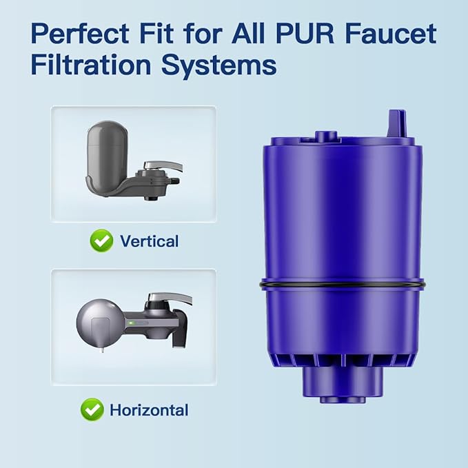 Faucet Water Filter Replacement for All PUR®, PUR®Plus Faucet Filtration Systems Compatible with NSF Certified Water Filter for Pur® RF-9999® and RF-3375, 3 Pack