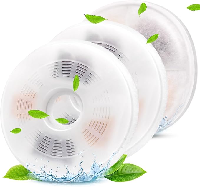 3/6/9 Pack Cat Water Fountain Filters Compatible with Catit Fountains, Petilog Carbon and Ion Exchange Resin Pet Fountain Filter Replacmence (3)
