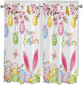 Happy Easter Living Room Curtains 72 Inches length, Spring Watercolor Bunny by Unknown