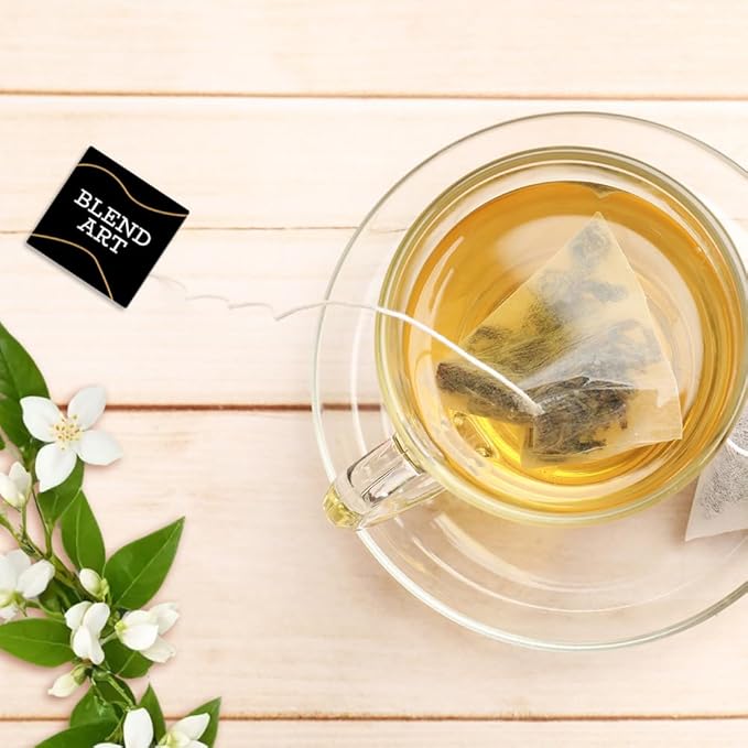 Jasmine Green Tea Bags, 50 Counts, Mountain Loose Leaf Green Tea, Flavored, Delightful Aroma, Sugar Free, 100% Natural Gluten Free, Medium Caffeine Brew As Hot, Cold Or Iced Tea-FlexoryFit