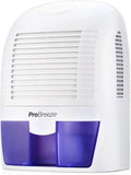 Pro Breeze Electric Mini Dehumidifier, 2200 Cubic Feet (250 sq ft), Compact and Portable for High Humidity in Home, Kitchen, Bedroom, Basement, Caravan, Office, Garage