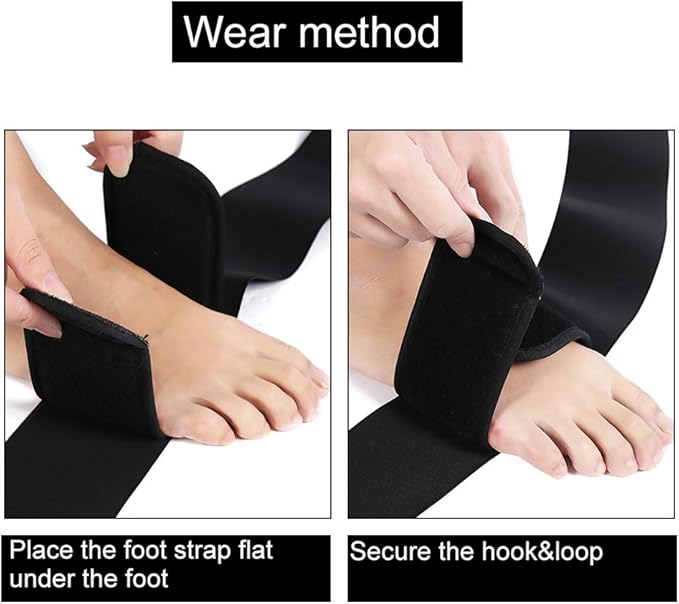 ZJchao Stretching Strap Yoga Strap, Foot Drop Fascitis Plantar Ankle Training Belt, Exercise Strap, Black, OK Cloth-FlexoryFit