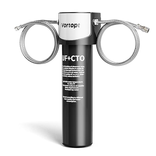 0.01μm Under Sink Water Filter System,NSF/ANSI 42 Certified Water Purifier,24000 Galloons Large Flow Flux,Reduces PFAS,PFOA/PFOS,Chlorine,Bad Odors. (Black-Q5-UF-MAX-24000GAL)