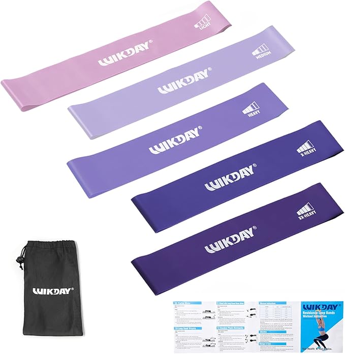 Resistance Bands for Working Out Exercise Loop Bands Workout Bands Set for Men Women Body Stretching, Crossfit Training, Home Workout, Physical Therapy, Booty Legs, Set of 5-FlexoryFit