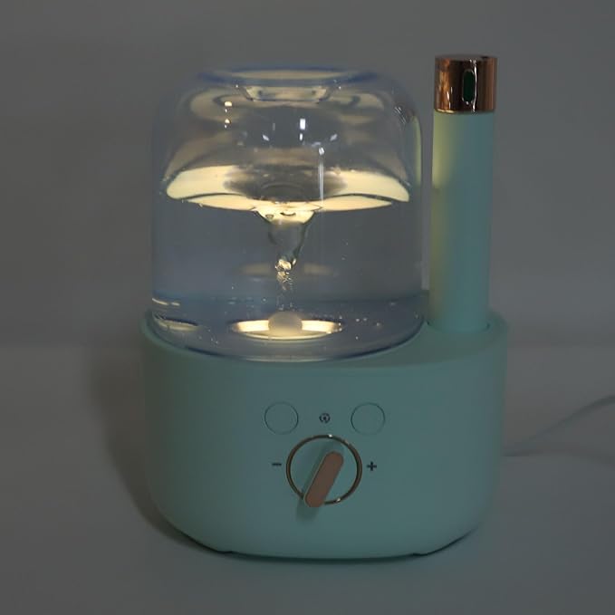 Waterspout Aroma Humidifier, Multifunctional One Piece Design Mute 5V 6W USB Essential Oil Diffuser for Car Office Room Bedroom(Green)