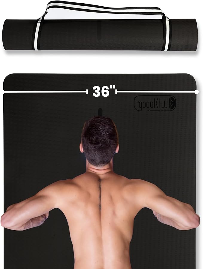 Extra Wide Yoga Mat for Men Women (72"L x 36"W) Non Slip Fitness & Exercise Mat with Alignment Marks for Yoga, Pilates, Floor Workouts-FlexoryFit