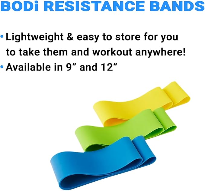 Beachbody Resistance Bands for Booty and Thigh Workouts, Unisex Strength Workout Exercise Loops for Women & Men, Light, Medium & Heavy Resistance Levels, 12 Inch, 3 Pack-FlexoryFit