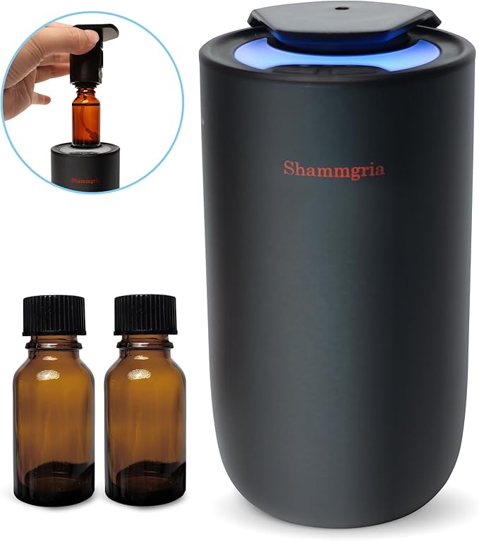Car Air Diffuser Essential Oil Aromatherapy Scent Diffuser with 3 Mist Levels & LED Lights for Car, Room, Studio, Office- Black