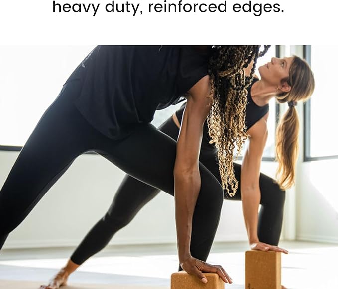 Premium Cork Yoga Blocks - Extra Large Yoga Block 2-Pack or Extra Tall 1-Pack for Inflexible Yogis | Natural, High-Density Cork for Superior Support & Stability | Optional Yoga Strap & Gift Box-FlexoryFit