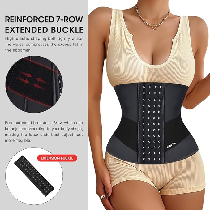 KIMIKAL Women Waist Trainer Corset Belt: Under Clothes Sport Tummy Control Long Torso Shapewear-FlexoryFit