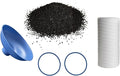 IPW Industries Inc. - Activated Charcoal Water Filter (P-600-P) - Coconut Shell Carbon for Whole House Water Filter System with 5 Micron Sediment Filter, O-Rings & Funnel