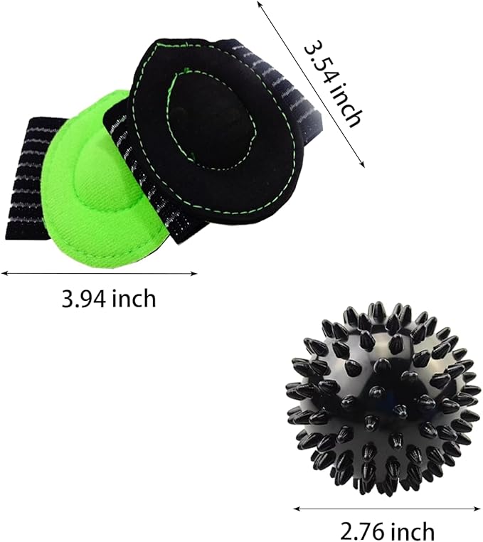Gradient Fitness Therapy Stretching Belt, 12 Circle Multi Ring Stretching Belt (1.5 inches wide x 86.6 inches long), Therapy Equipment, Yoga Stretcher Strap,Leg Stretcher. Equipped with arch foot pads and pointed massage balls(BLACK)-FlexoryFit