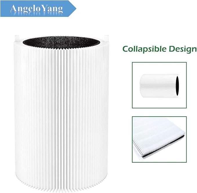 2 Pack Blue Pure 411 Filter Replacement Compatible with Blue Pure 411 Genuine, 411+, 411 Auto and MINI Air Purifiers, Package Include the 2 HEPA Filters and 2 Activated Carbon Filter