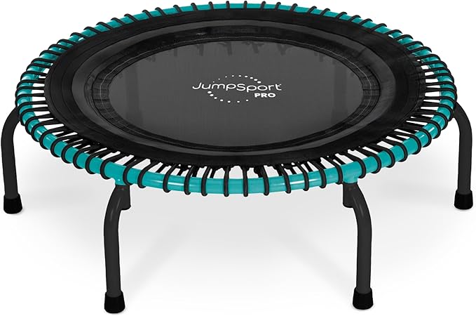 JumpSport 350 PRO Indoor Heavy Duty Fitness Trampoline, 39-inch | 36 Premium EnduroLast 4 Elastic Cords | Customized Bounce with 7 Settings | 300 lb Wt. Rating | 60-Day Free Trial to 350+ Videos-FlexoryFit