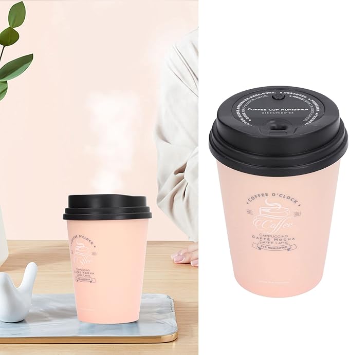Zerodis Humidifier 300ml Car Humidifier Mini Desktop Humidifier Coffee Cup Shape Humidifier USB Humidifier()
