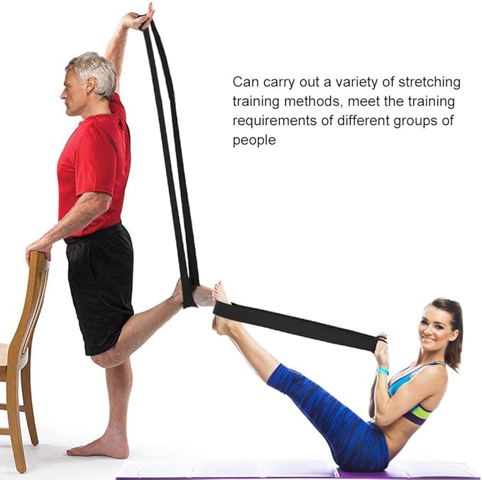 ZJchao Stretching Strap Yoga Strap, Foot Drop Fascitis Plantar Ankle Training Belt, Exercise Strap, Black, OK Cloth-FlexoryFit