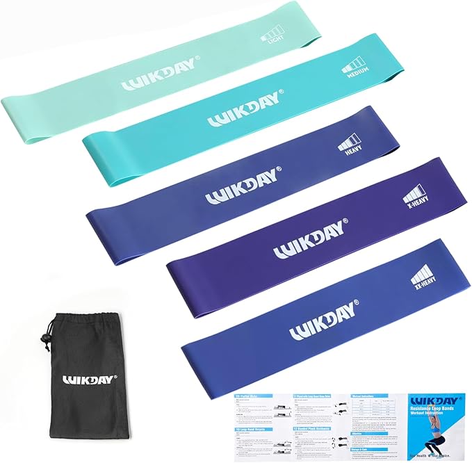 Resistance Bands for Working Out Exercise Loop Bands Workout Bands Set for Men Women Body Stretching, Crossfit Training, Home Workout, Physical Therapy, Booty Legs, Set of 5-FlexoryFit