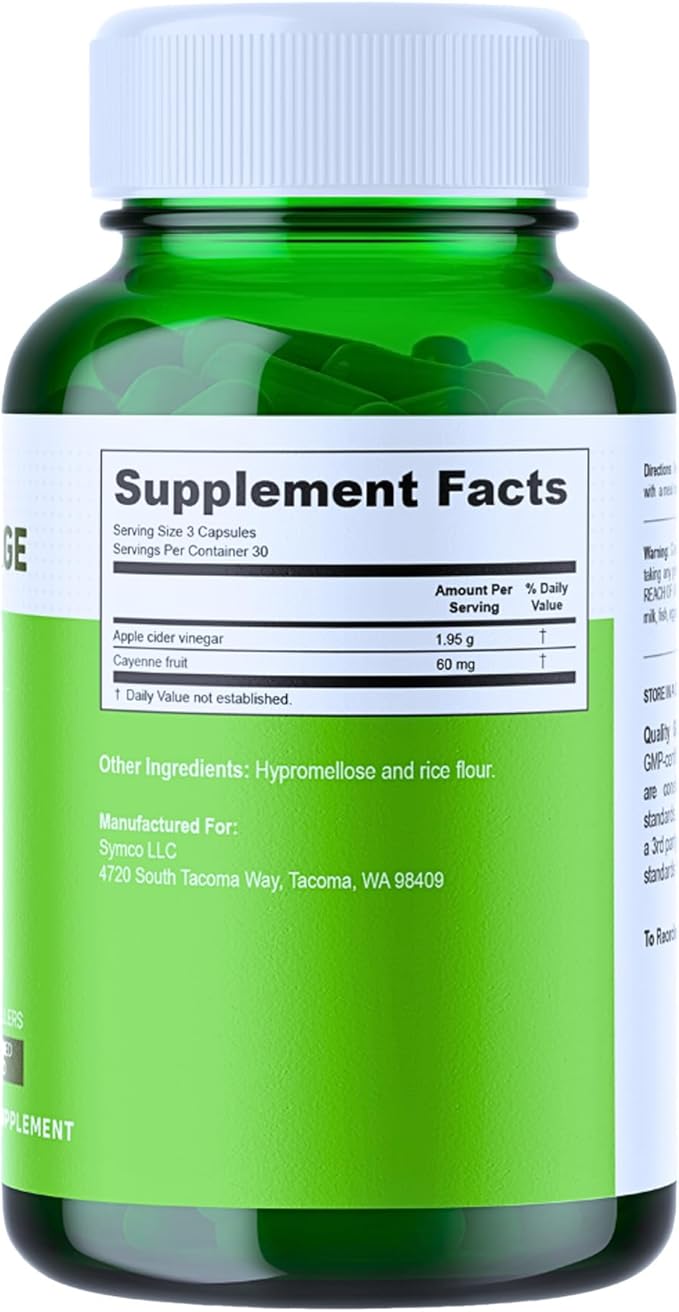 INFINITE AGE 1950mg Apple Cider Vinegar Capsules, 90 Count - Made in The USA, Vegan, Gluten Free, All-Natural - with 60mg Cayenne Fruit - No Fillers, Ultra Concentrated-FlexoryFit
