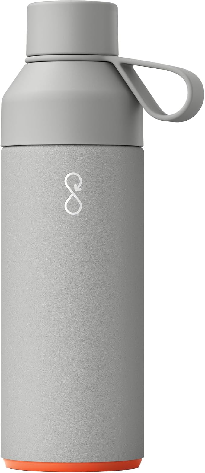 Ocean Bottle - Recycled Stainless Steel Drinks Reusable Water Bottle - Eco-Friendly & Reusable - Rock Grey - 17 oz