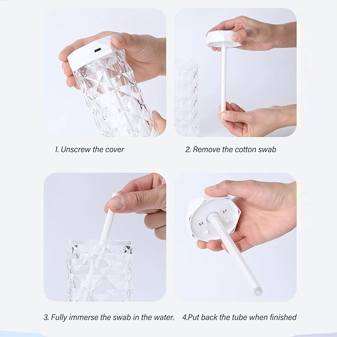 Small Air Humidifier Colorful Ambient Lighting Multi Faceted Prism Design for Car Home Room (400ML)