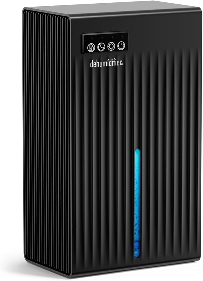 Dehumidifier for Home, 95 OZ Water Tank, (1000 sq.ft) Dehumidifiers for Bathroom Bedroom Basement with Drain Hose, Auto Shut Off Black
