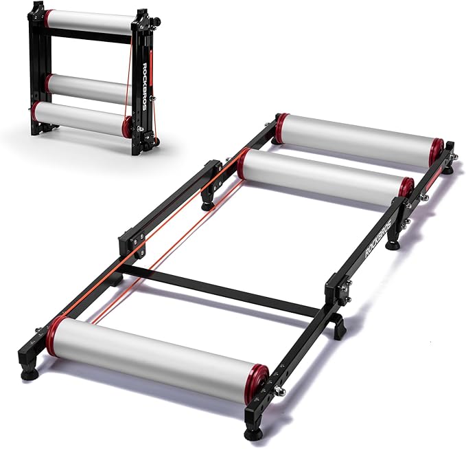 ROCKBROS Bike Rollers Adjustable Bike Trainer Stand Foldable Indoor Cycling Bicycle Roller with Resistance for MTB Road Bike Exercise