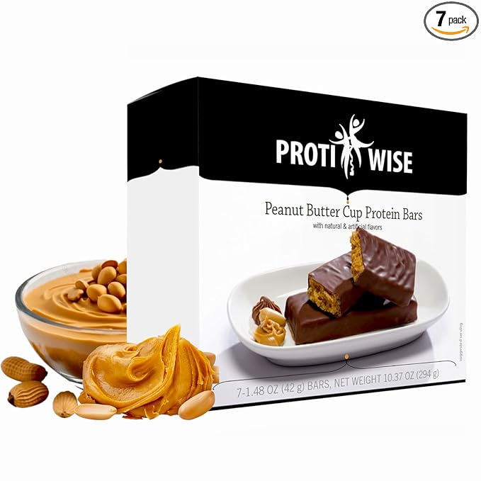 ProtiWise – Peanut Butter Cup High Protein 15g Bar | 7/Box | Weight Loss, Diet, Keto Friendly, Meal Replacement | Gluten Free, Low Fat, Low Sugar-FlexoryFit