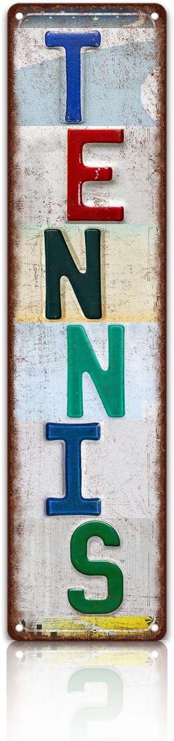 Vintage Sport Street Sign Tennis Wall Decor Metal Tin Signs Poster-FlexoryFit