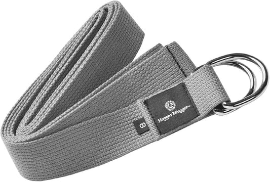 Hugger Mugger D-Ring Cotton Yoga Strap - Super Strong Cotton, Metal D-Ring Buckle, Multiple Lengths Available-FlexoryFit