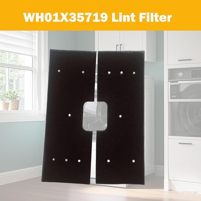 WH01X35719 Lint Filter Compatible with GE Washer Dryer Combo Replacement for Hand Washable Reusable Foam Lint Filter PFQ97HSPVDS 6pcs