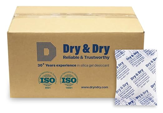 Dry & Dry 50 Gram [200 Packets] Silica Gel Packets Desiccants, Silica Packets - Rechargeable Silica Gel Packs, Desiccants Packets, Silica Gel