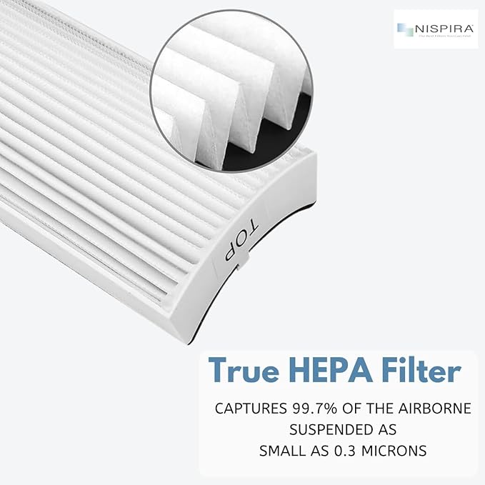 Nispira True HEPA Air Filter Replacement Compatible with Envion Therapure Air Purifier Models TPP220, TPP220F, TPP220H & TPP220M - 12.5” x 4.35” x 2.1” (2 Pack)