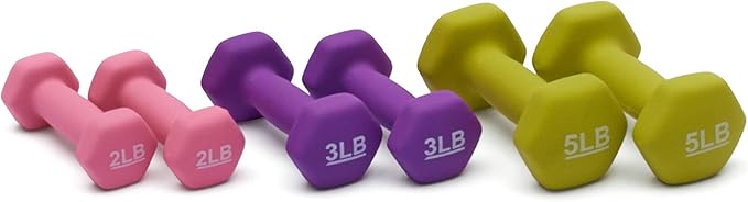 Amazon Basics Neoprene Dumbbell Hand Weights for Exercise and Muscle Toning-FlexoryFit