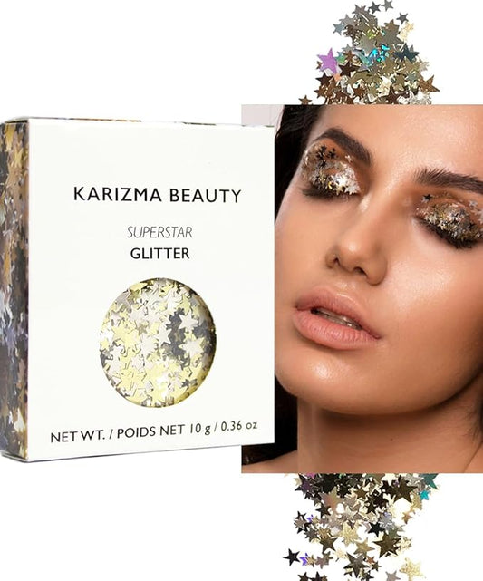 KARIZMA Superstar Glitter - 10g Chunky Face, Hair, Eye & Body Glitter Set for Women - Rave & Festival Accessories-FlexoryFit