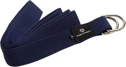 Hugger Mugger D-Ring Cotton Yoga Strap - Super Strong Cotton, Metal D-Ring Buckle, Multiple Lengths Available-FlexoryFit