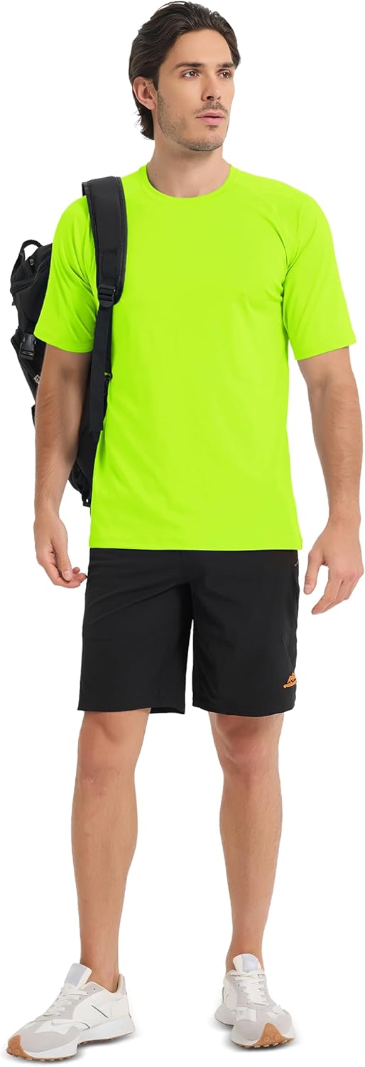 MAGCOMSEN Men's Short Sleeve UPF 50+ Sun Protection Shirts Quick Dry Athletic T-Shirt Hiking Running Swimming Rash Guard