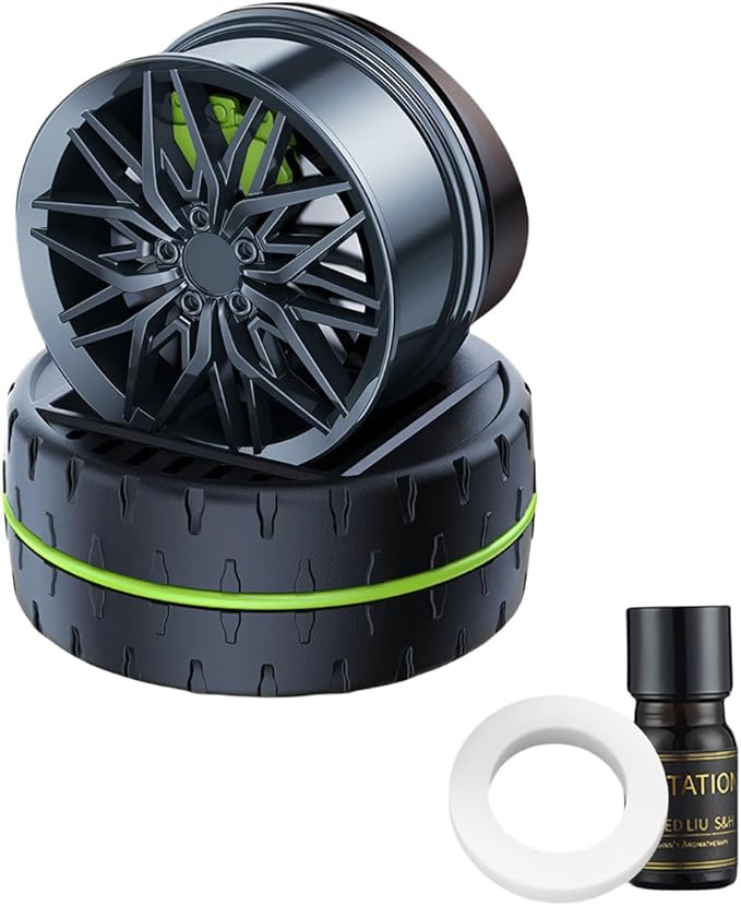 Car Air Freshener,Solar Powered Tires Scents Diffuser,Fashion Automotive Interior Decoration Accessories Purifiers for Car and Home Aromatherapy Dashboard (Gray, 10 * 8 cm)