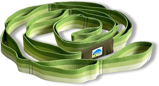California Yoga Strap | Yoga Belt with Loops | 12 Multi Loop & Non-Elastic | Stretching Strap | Gym Workout & Exercise Bands | Physical Therapy | Improves Sitting Posture for Women & Men-FlexoryFit