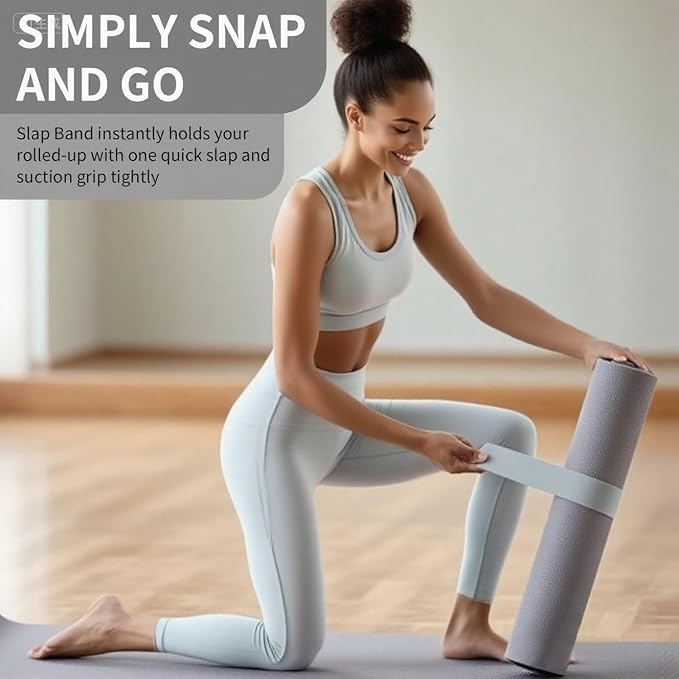 25" Yoga Mat Strap | Slap Band Holder for Carrying and Storage Mats | Rolled Scrunchie Yoga Essential Accessory-FlexoryFit
