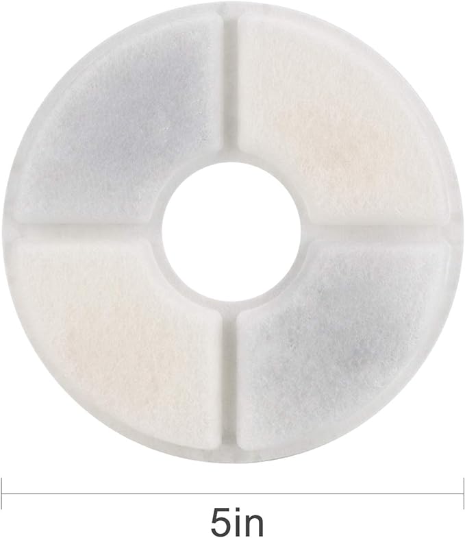 Wonder Creature Cat Water Fountain Filter Replacement, 4+2 Pack, Round Carbon Filters for 81oz/2.4L Stainless Steel Top Automatic Pet Fountain (4+2 Pack)